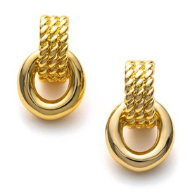 C.Paravano Gold Earrings for Women | Crisscross Hoop Earrings | Twisted Hoop Earrings for Women | Drop Earrings for Women | Dangle Earrings for Women