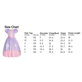 ReliBeauty Girls Short Sleeve Costume Princess Dress with Accessories, Lilac, 5/130