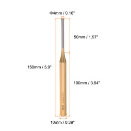 HARFINGTON Line Pin Punch 5/32"x6"(4x150mm) CR-V Cylindrical Alignment Punch for Machinery Maintenance