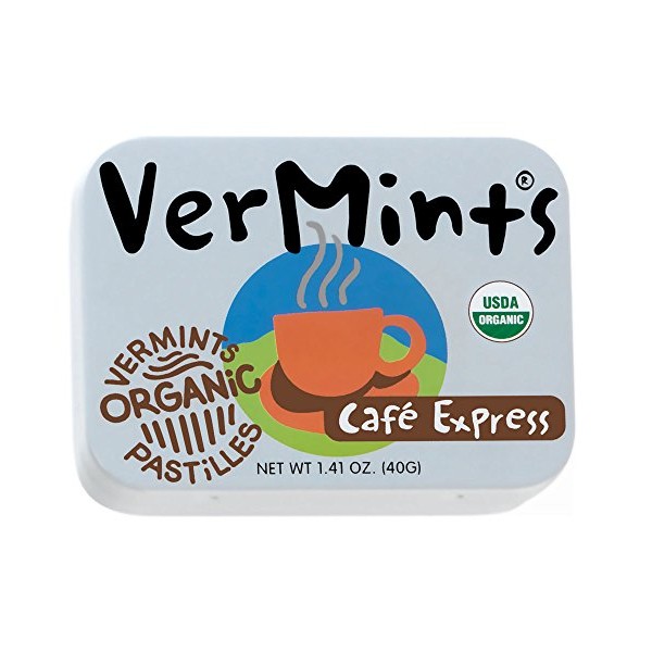 VerMints Organic Café Express Pastilles, 1.41oz Tins (Pack of 6)