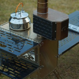 304 Stainless Steel Chimney Platform with Spark Arrestor and Cooking Platform, with Tent Protection, for Wood Burning Stoves with 70mm Diameter Chimneys, Rose Gold