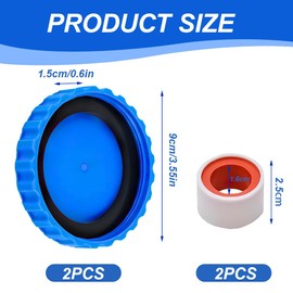KBIBCK Winter Closure Set, 2 Pieces Winter Plug Pool with Matching Seals, Frost-proof & Tight Winter Cap Pool, Plugs Sealing Caps Hose Pools, Winter Cap Pool
