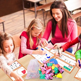 abcxgood Magnetic Fraction Tiles & Fraction Circles Activity Set Montessori Magnetic Book Fraction Puzzle for Children Math Manipulatives for Elementary School Students Homeschool Supplies Grade