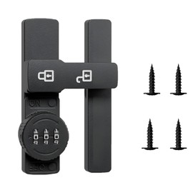 Barn Door Lock 180 Degree,Heavy Duty Sliding Door Lock Latch High Security 3-Digit Mechanical Password Lock Luminous Flip Latch Lock for Barn Door,Cabinet,Window,Bathroom,Garden,Garage