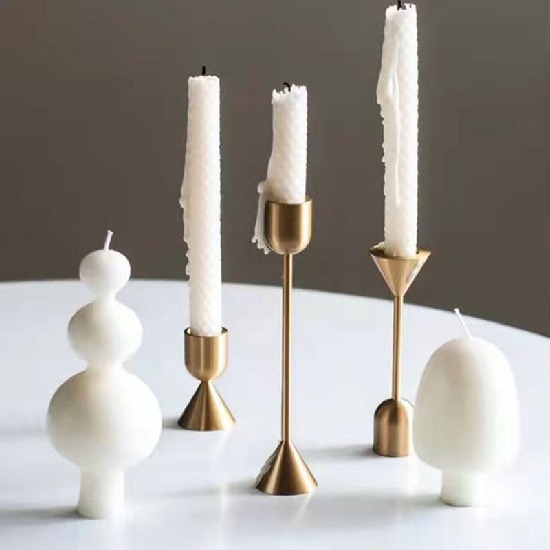 3 Pcs Candle Holders Different Heights Gold Candlestick Holders Taper