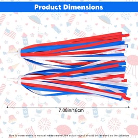 Heyiminy 1Pair Patriotic Bike Streamers, Red White Blue 4th of July Bike Decorations for Kids, Children Scooter Bicycle Tricycle Handlebar Streamers Handle Bar Grips Accessories for Boys and Girls