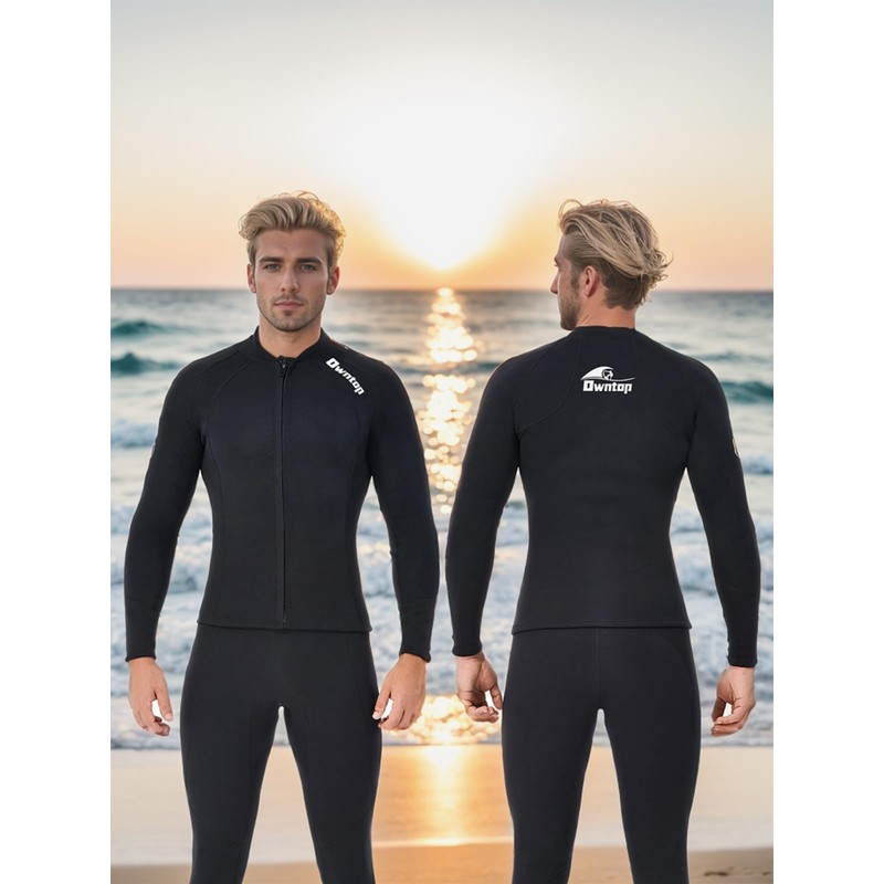 Owntop Men's Wetsuit Jacket - 2 mm Wetsuit Top Long