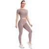 PINKSAVIOR Workout Sets for Women Two Piece Outfits Seamless High