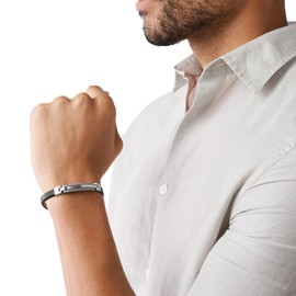 Skagen Bracelet for Men Torben, Inner Length: 180-195 mm Silver Stainless Steel Bracelet, SKJM0208040