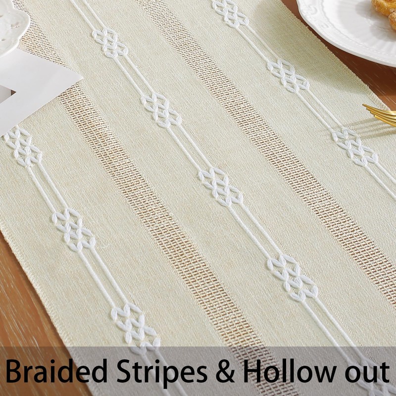 Cenebonxy Rustic Boho Table Runner, Farmhouse Table Runners 36 Inches
