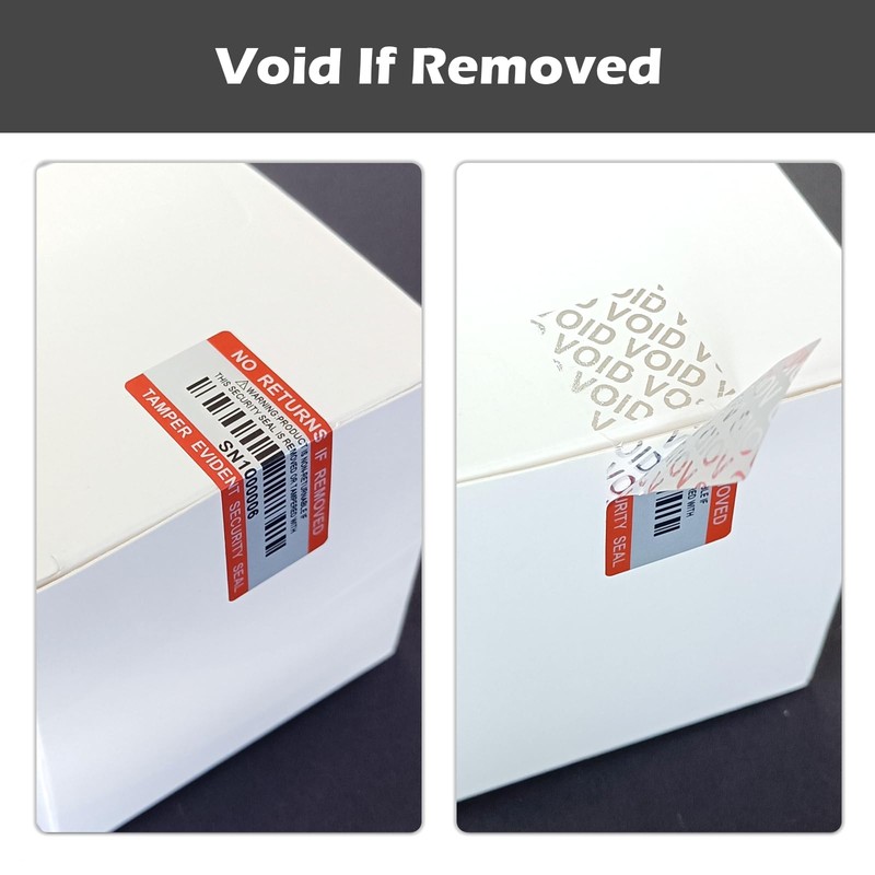 Barcode Security Labels Dumb Silver PET Warranty Void Sticker with