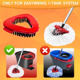 Spin Mop Replacement Head,7 Pack Mop Refill Compatible with Ocedar EasyWring Spin Mop,Mop Replace Head for O Cedar Mop 2 Scrub Brush Heads+ 1 Mop Base + 4 Pack Microfiber Refills