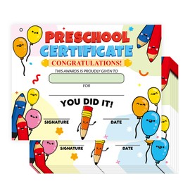 Certificate Paper for Kids, 8.5x11 Inch Preschool Diploma Certificates for Printing, 30 Pack Kindergarten Certificate of Achievement Certificate Paper for Graduation, Awards