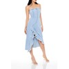 Forever 21 Women's Frayed Tulip-Hem Midi Dress, Medium Denim