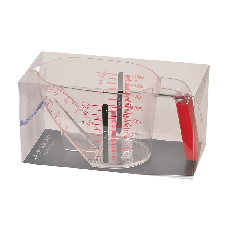 Pearl Metal Softia 500 Measuring Cup, Red
