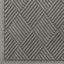M+A Matting 221 Waterhog Fashion Diamond Polypropylene Fiber Entrance Indoor/Outdoor Floor Mat, SBR Rubber Backing, 6' Length x 4' Width, 3/8" Thick, Medium Grey