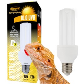 MRREPTILE UVB Reptile Light, 13W 10.0 UVB Bulb Light for Reptiles, UVA UVB Reptile Light, Desert Reptiles UVB Lamp for Bearded Dragon (UVB10.0 13W)