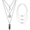 PSL Moon Pentagram Necklace Healing Crystal Necklace , Hexagonal Chakra