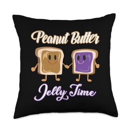 Peanut Butter Jelly Time BFF Love Match Perfect Throw Pillow