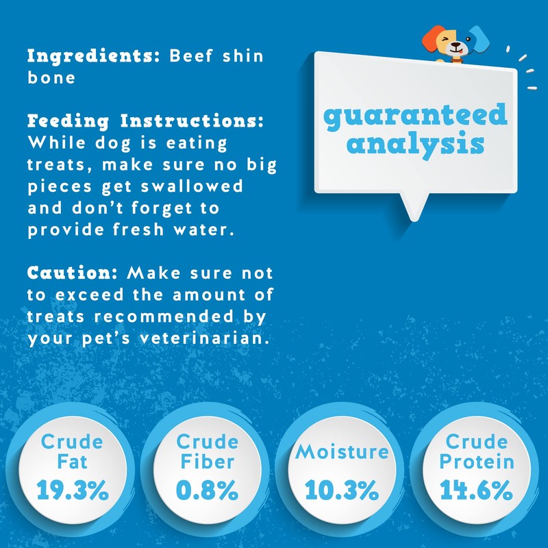 Jack&Pup 8-11" Shin Bones for Large Dogs | Roasted, Savory,