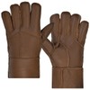 Harssidanzar Winter Shearling Gloves,Mens Warm Winter Leather Shearling Sheepskin Gloves