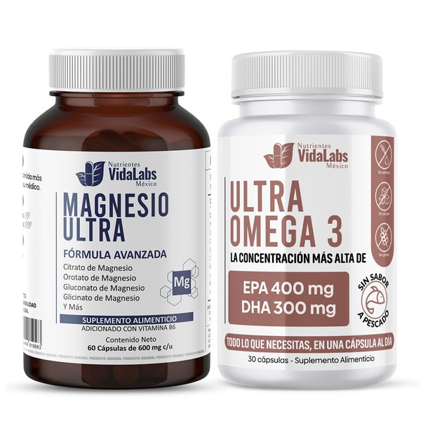 Pack Magnesio Ultra Ultra Omega 3 Nutrientes Vidalabs Mxico Aporte