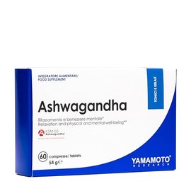 YAMAMOTO RESEARCH Ashwagandha 60 compresse, integratore con estratto secco di ashwaganda, per il rilassamento ed il benessere mentale e per contrastare lo stress psico-fisico
