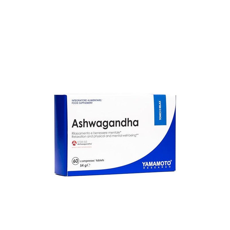 YAMAMOTO RESEARCH Ashwagandha 60 compresse, integratore con estratto secco di