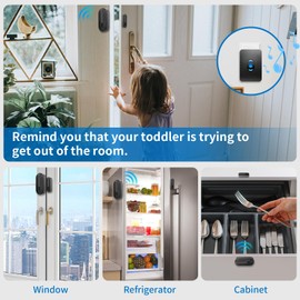 DAYTECH Door Chime, Wireless Door Chimes When Opens, Volume Adjustable Entry Alert Buzzer with 2 Ringer Modes for Business Home Security, 2 Magnetic Sensors 1 Receiver