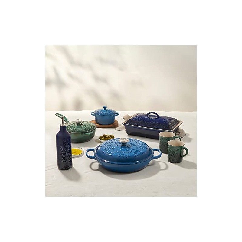 Le Creuset Olive Branch Collection Stoneware Embossed Mug, 14 oz.,