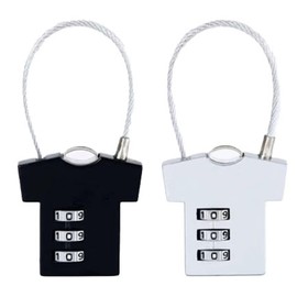 Pavike Padlock Small (2 Pieces) Padlock, Dial, Garment Pattern Design, Easy to Carry, Sturdy and Anti-theft, Suitable for Luggage Backpack, School, Outdoor Travel