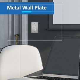 LIDER Decorator Metal Wall Plate, Impact Resistant, Metal Outlet Receptacle/Light Switch Cover, 430 Stainless Steel, Modern Decoration Upgrade, Mid-Size 1-Gang 4.88" x 3.11", Stainless Steel