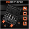HORUSDY 6-Piece NPT Pipe Tap Set, Carbon Steel Threading Tool