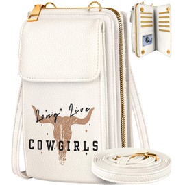 Miss Adola Cute Crossbody Purse Cell Phone Bags for Women - Leather Cellphone Wallet Purse with Adjustable Shoulder Rope and Wallet Card Slots, CowBoy