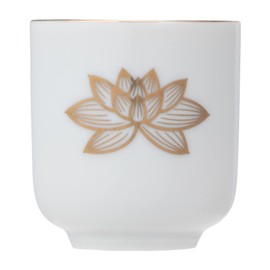 CATEGORY: Buddhist Ritual Implements God Hardware 仏壇 White Gold Lotus 1.6 Tea Bowls 6 Piece AM – tm639