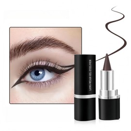 MAEPEOR Matte Gel Eyeliner 12 Colors Smooth Cream Eye Liner Pen Smudge-proof and Waterproof Gel Eyeliner Stick for Women Girls (Matte, L02 Dark Brown)
