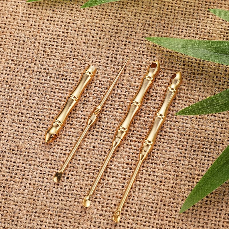 SHIDXIB 5Pcs Double-use Copper Ear Picks Brass Ear Picks Ear