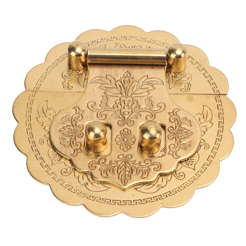 Brass Hasp Buckle Lock Retro Design 8cm Diameter Rust Resistance