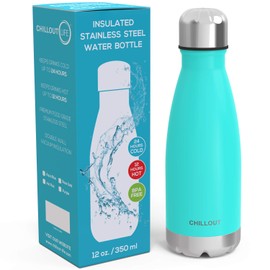 CHILLOUT LIFE Stainless Steel Water Bottle for Kids School: 12 oz Double Wall Insulated Cola Bottle Shape for Cold and Warm Drinks, BPA Free Metal Sports Bottle for Boys, Girls & Women