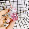 KUPOOL Cute Cat Milk Tea Keychain Simulation Bubble Milk Tea