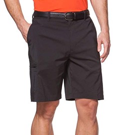 Chaps Performance Stretch Waistband Sun Protection Golf Shorts, Black, Size 42