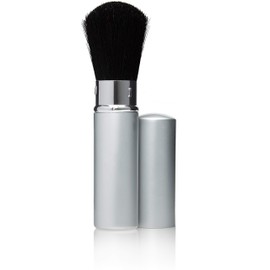 Retractable Powder Brush with Cap, Professional Makeup Brush, Finest Natural Hair, Make-Up Brush, Silver, Height: 12 cm Fantasia