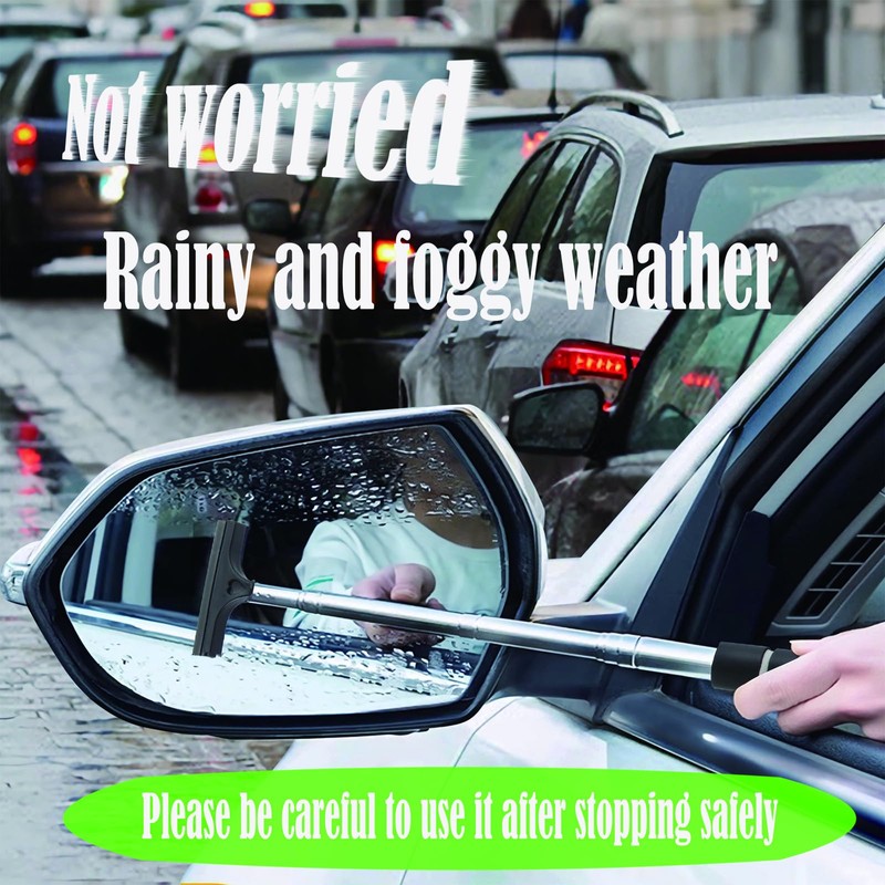 Retractable Car Side Mirror Squeegee, BENACES 3 Pack Portable Telescopic