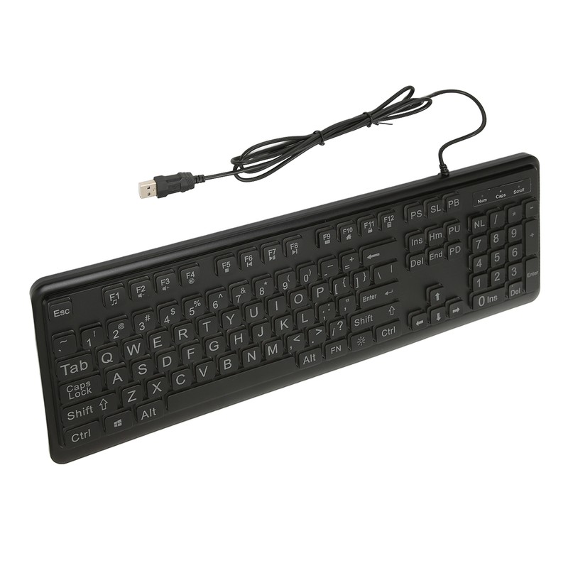 Large Print Keyboard Large Bold Letters 104 Keys Standard Full