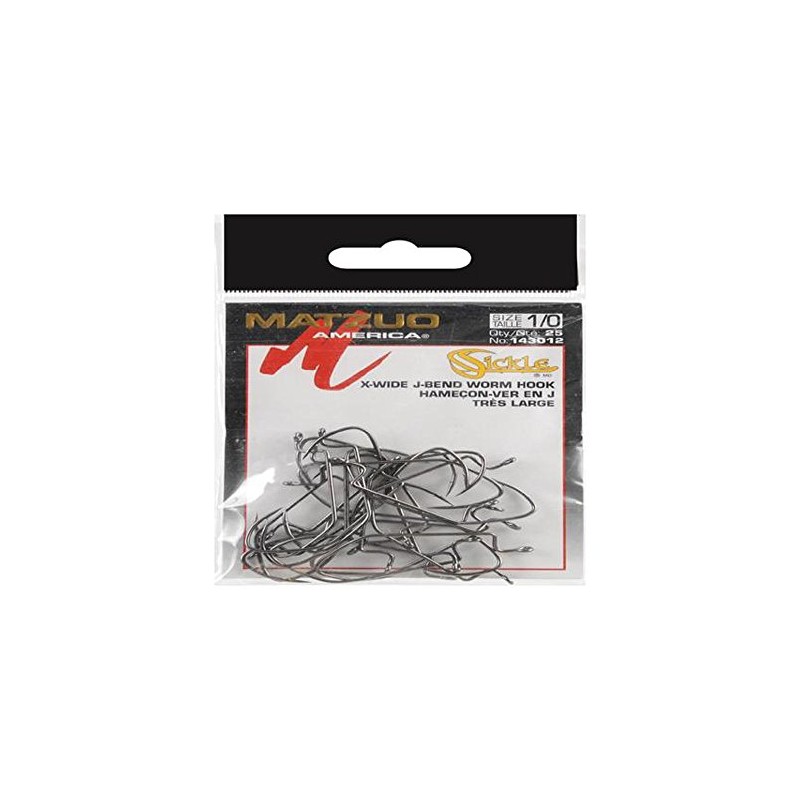 Soft Plastic Xwd Jbend Worm Hk Blk 1/0 25Pk