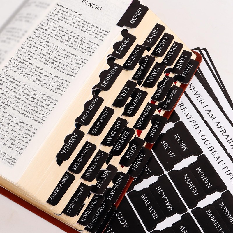 Bible Tabs for Men, 90 Pieces Large Print Small Bible