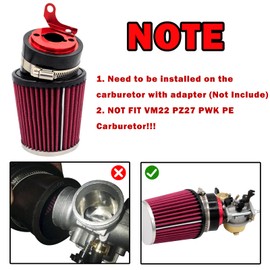 Upgraded 212cc Mini Bike Air Filter Kit for Predator 212cc Coleman CT200U CT200U-EX BT200X KT196 196cc Baja Warrior MB165 MB200 Mini Bike Go Kart 224cc Hond GX160 GX200 GX390 Engine Performance Parts