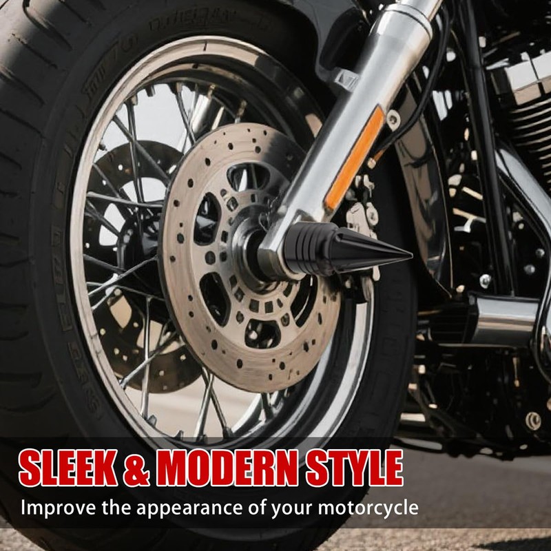 Front Axle Nut Covers CNC Black Chrome Caps Compatible with