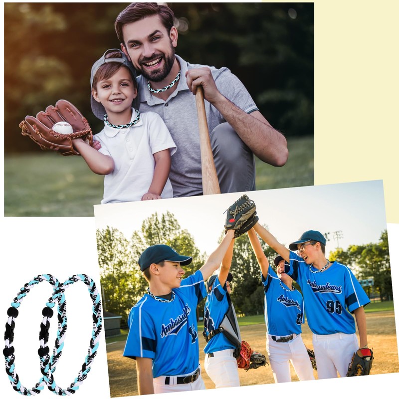 Zeyune 12 Pcs 18" Baseball Necklace Three Braided Rope Tornado