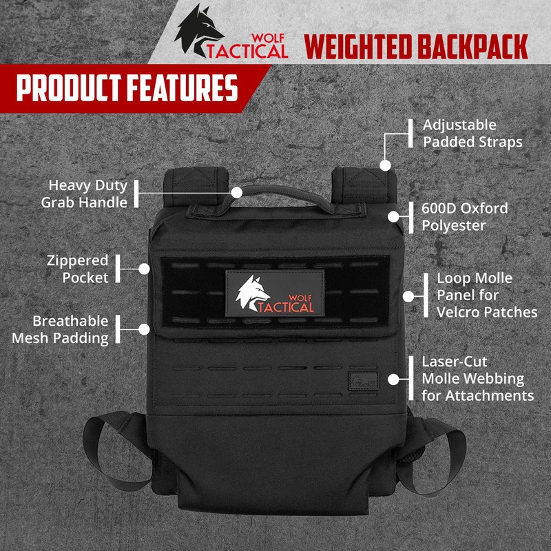 WOLF TACTICAL WOLF TACTICAL Weighted Backpack Rucking Backpack for Weight